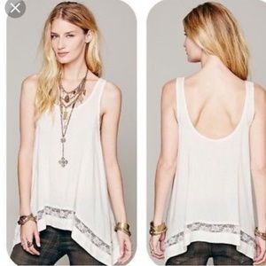 Free People Intimately Lace Trim Handkerchief Tank